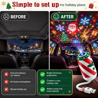🎄 Limited Time:50% OFF – Christmas Car Projector Light, Merry Ride 5D Festive Projection