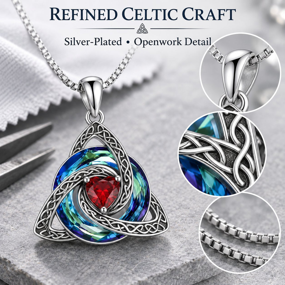 Celtic necklace craftsmanship details