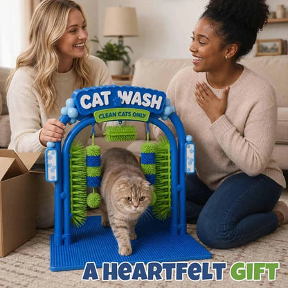 Cat Wash Self-Grooming Station – Hands-Free Brushing & Loose-Fur Catching