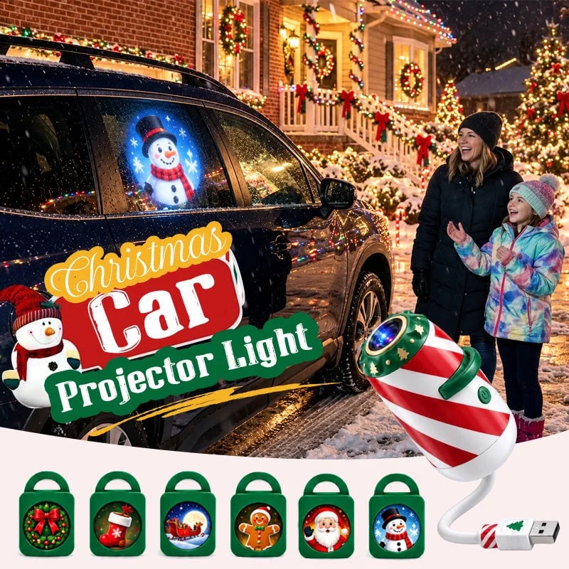 🎄 Limited Time:50% OFF – Christmas Car Projector Light, Merry Ride 5D Festive Projection