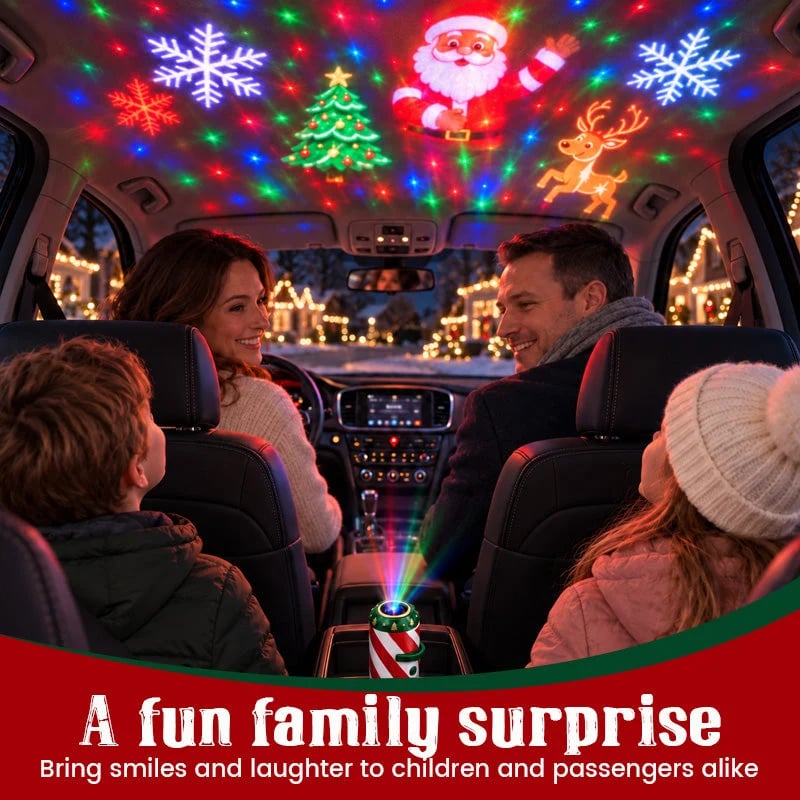 🎄 Limited Time:50% OFF – Christmas Car Projector Light, Merry Ride 5D Festive Projection