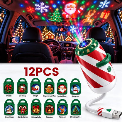 🎄 Limited Time:50% OFF – Christmas Car Projector Light, Merry Ride 5D Festive Projection