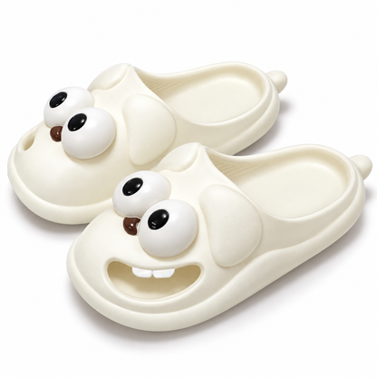 🐶 50% OFF 👅 Funny 3D Big Eye Dog Slides – Cute & Comfy EVA Slippers