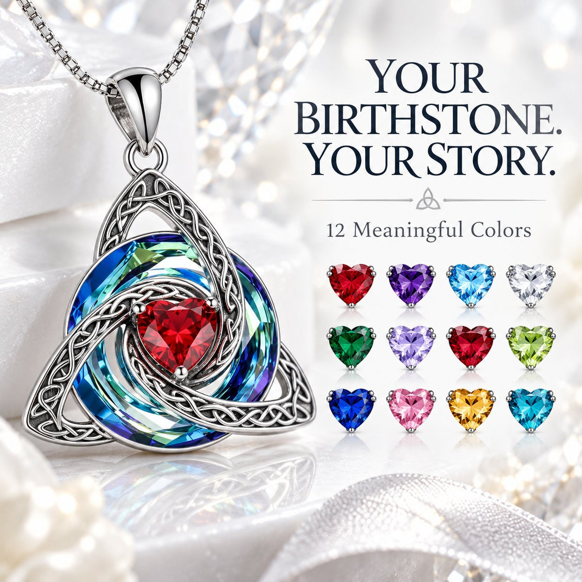 Twelve Celtic birthstone colors