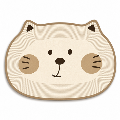 Cat-Shaped Waterproof Pet Feeding Mat