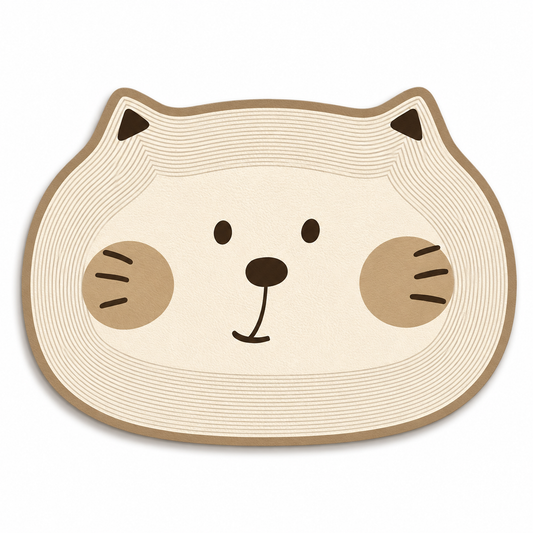 Cat-Shaped Waterproof Pet Feeding Mat