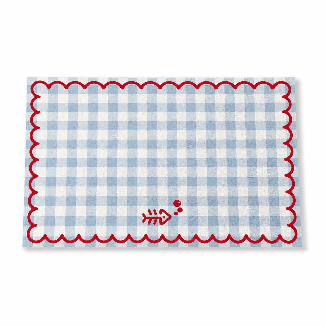 Blue Gingham Quick-Dry Pet Mat