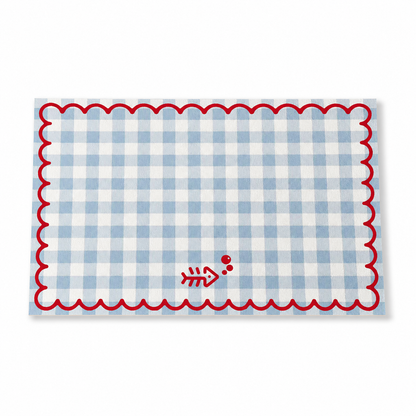 Blue Gingham Quick-Dry Pet Mat