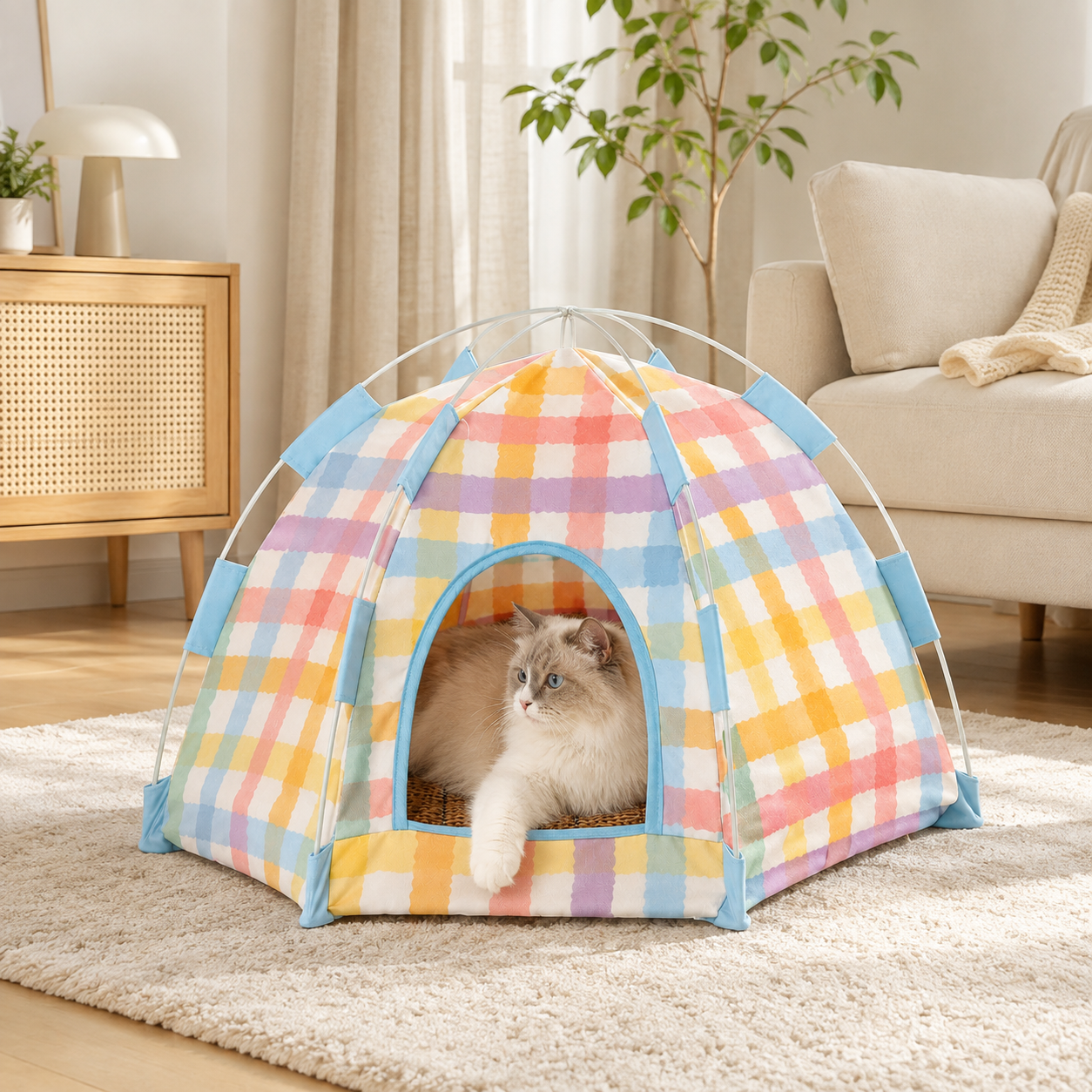 Colorful Pet Tent with Cooling Mat