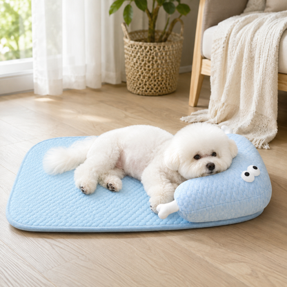 Cooling Pet Mat with Support Pillow – Medium