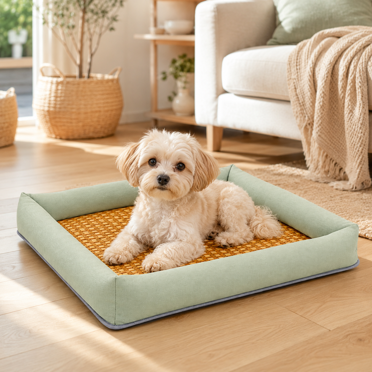 Cooling Rattan Pet Bed
