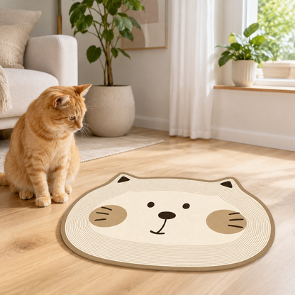 Cat-Shaped Waterproof Pet Feeding Mat