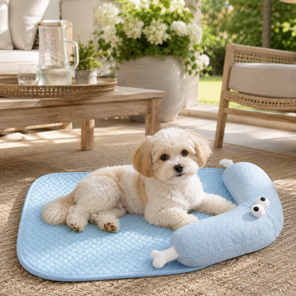 Cooling Pet Mat with Support Pillow – Medium