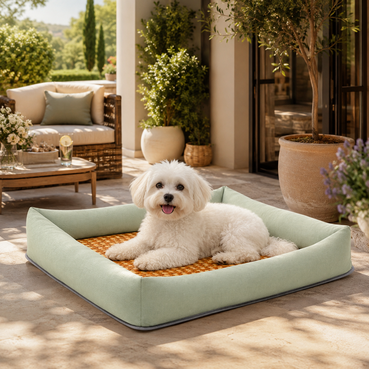 Cooling Rattan Pet Bed