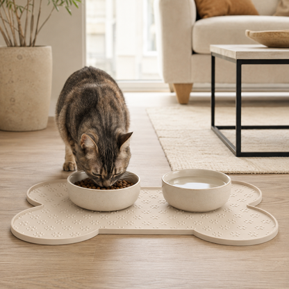 Bone-Shaped Silicone Pet Feeding Mat
