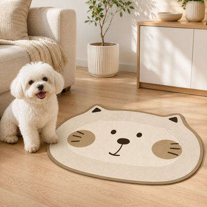 Cat-Shaped Waterproof Pet Feeding Mat